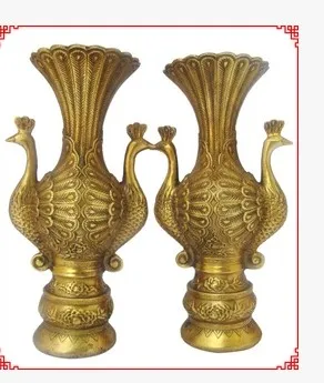

+ * medallion pure copper vase The peacock vase Household furnishing articles Decoration decoration