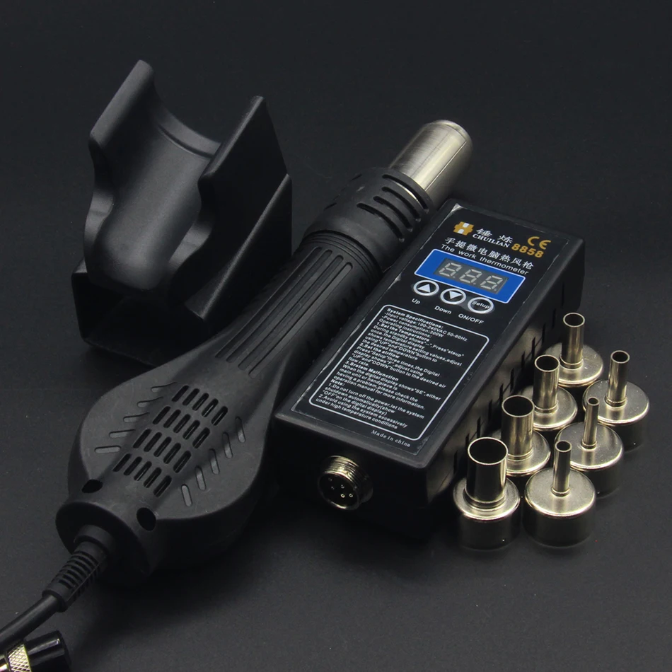 chuilian 8858 PLUG Portable BGA Rework Solder Station Hot Air Blower Heat Gun + Welding tools