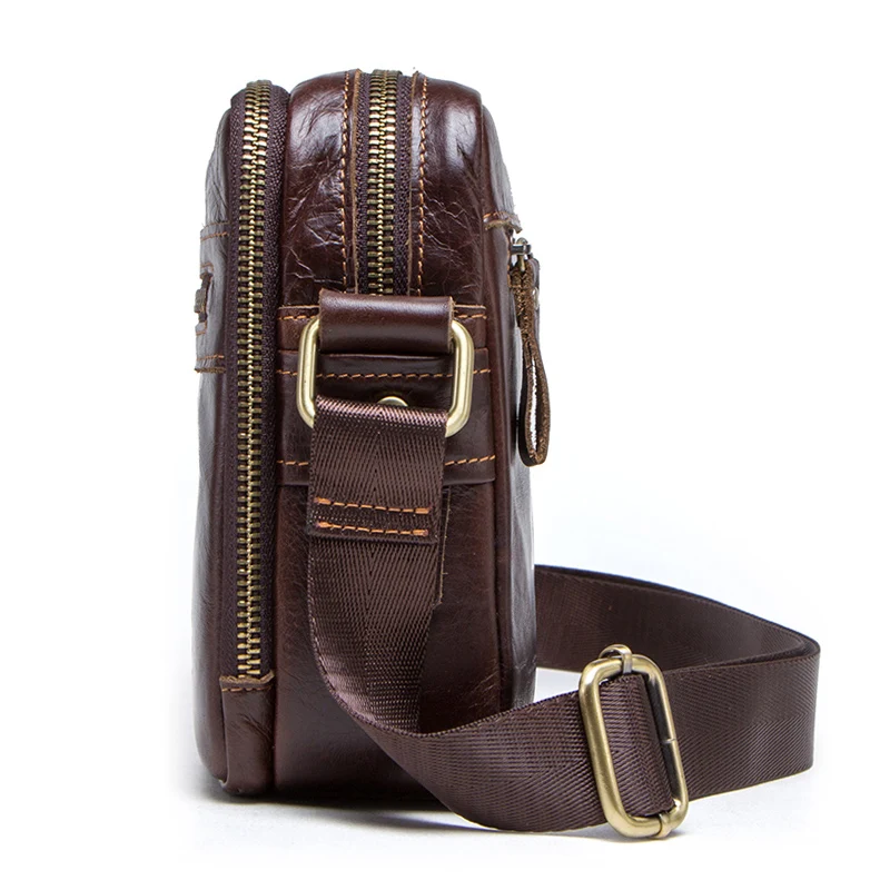 CONTACT\'S-bandolera de piel auténtica para hombre, bolso de hombro para ipad, para tarjetas de crédito, de marca de lujo con bolsillo para monedas