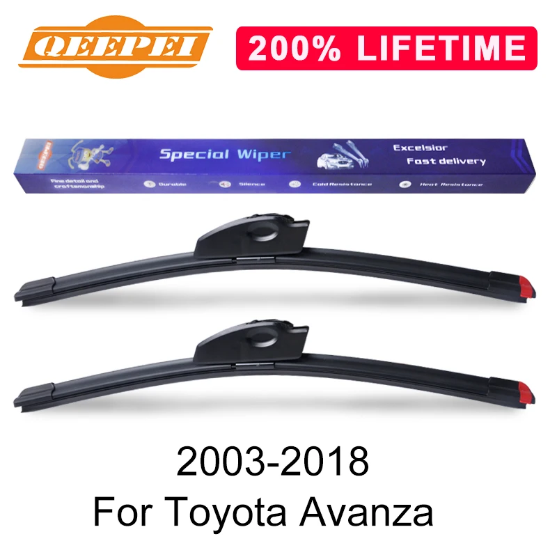 QEEPEI Replace Wiper Blade For Toyota Avanza 2003-2018 Silicone Rubber Windshield Windscreen Wiper Auto Car Accessories