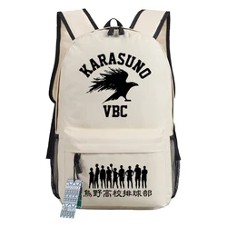 Haikyuu Karasuno VBC zaino da donna zaino da viaggio in tela zaini da scuola per ragazze adolescenti Anime Bookbag Rugzak borse a tracolla