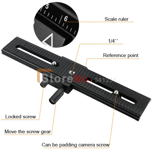 Fotomate LP-02 high quality 200mm Range 2-Way Macro Focusing Rail Slider Plate 1/4 Screw for DSLR Camera