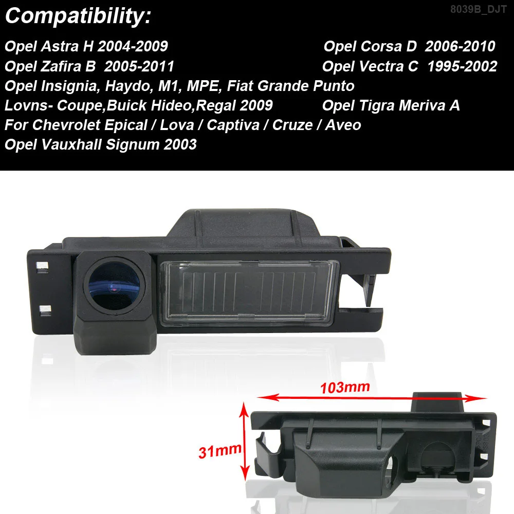 1280*720 car rearview back reverse parking camera For Opel Vectra Astra Corsa Zafira Tigra Meriva A Insignia