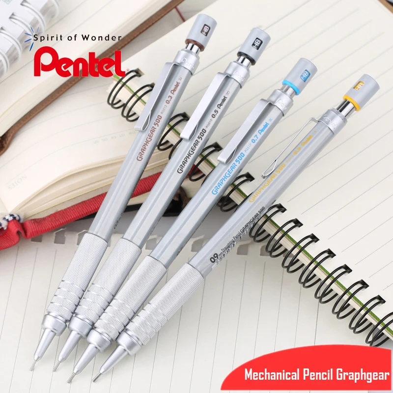 1pc Pentel Graphgear 500 Drafting Mechanical Pencil Engineering Automatic Pencil With Eraser for Pro Pens 0.3 0.5 0.7 0.9 mm