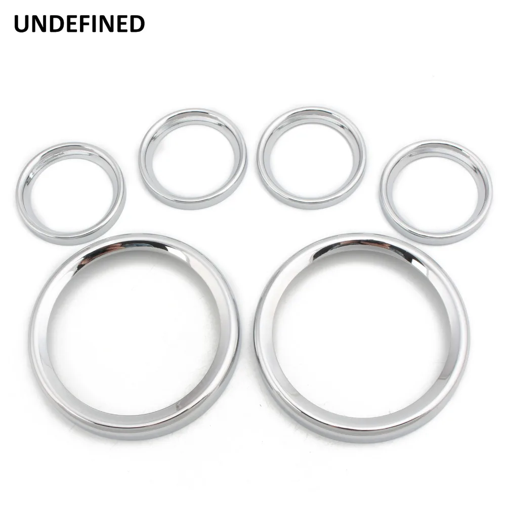 Chrome Motorcycle Speedometer Trim Ring Instrument Gauge Bezel Cover Kit For Harley Electra Street Glide Tour Glide 1996-2013