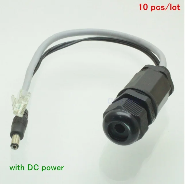 M20 DC Ethernet LAN Waterproof plug, field assembly RJ45 Waterproof connector, with 20cm DC power male plug cable