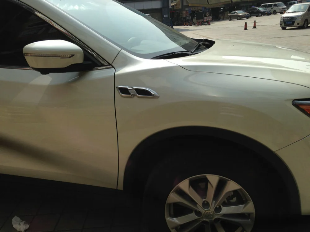 

For Nissan MURANO 2015 2016 2017 ABS Chrome Air Flow Vent Fender Trim Badge Sticker Car Accessories Stickers