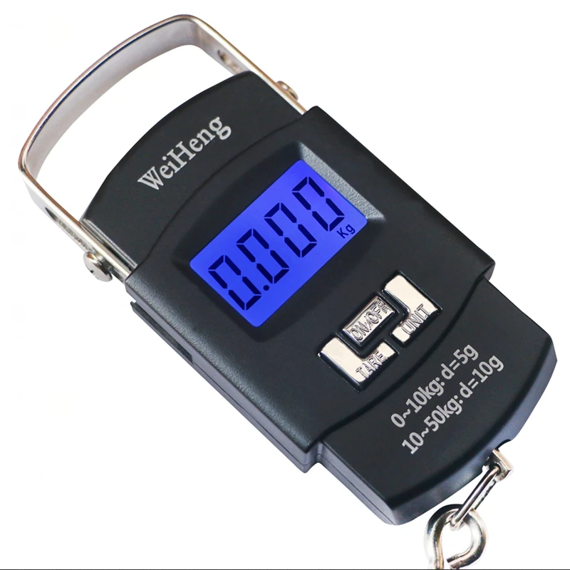 50KG 5g LCD Digital Fishing Hook Scale 50Kg Mini Pocket Suitcase Crane Kitchen Scales Gram Metal Luggage Hang Weighing Balance