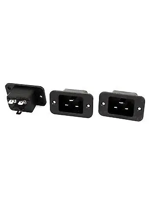 AC 250V 16A IEC320 C20 3 Pins Inlet Power Plug Connector Adapter 3 Pcs