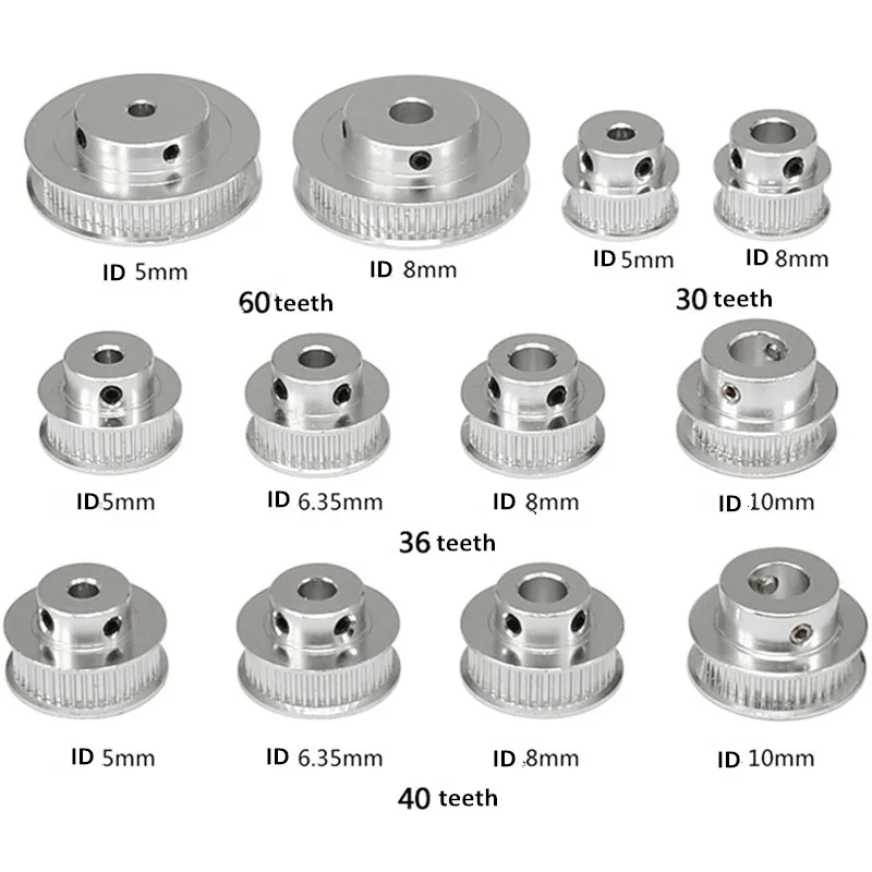 

3D printer P36-GT2-6-BF synchronous pulley 40 60 tooth inner hole 5 bandwidth 6MM