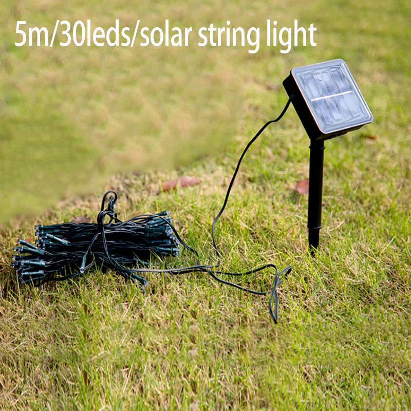 

5pcs/lot Solar Power Fairy String Lights 5M 30 LED Christmas tree lights Decorative Outdoor Garden Lawn Patio Wedding Party