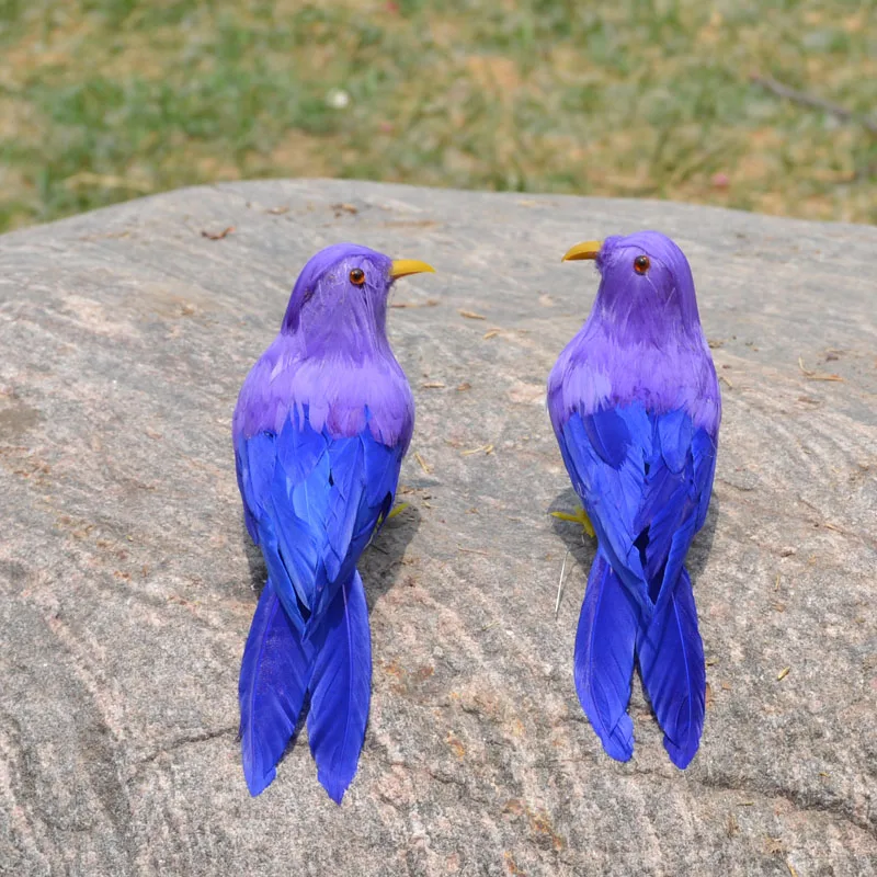 simulation couples birds about 16cm fall in love feathers birds one lot/ 2 pcs handicraft prop,home garden decoration gift p0877