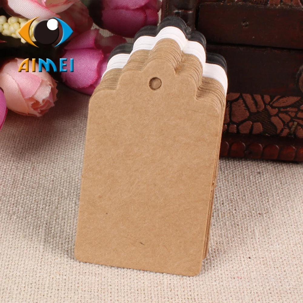 3X5Cm Kraft Paper Labels Wave Head Blank Hang Tags For Bake With Blank Card Handmade Labels Paper Label Cards Gift Price List