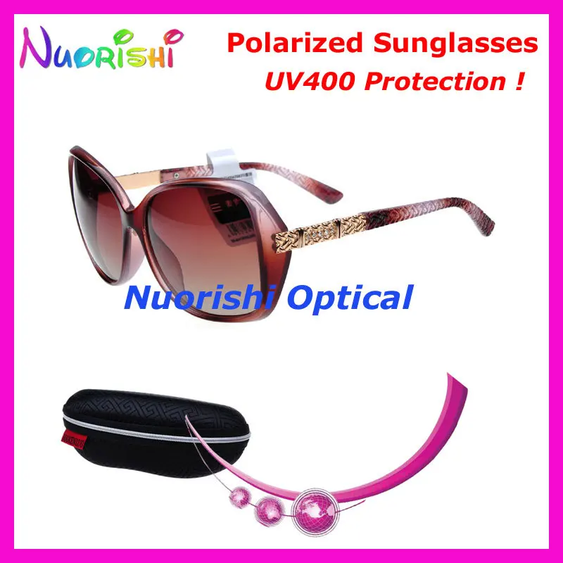 8005P Shine Diamond design Polarized Sunglasses with UV400 protection driving sunglasses with glasses case  Free Shipping