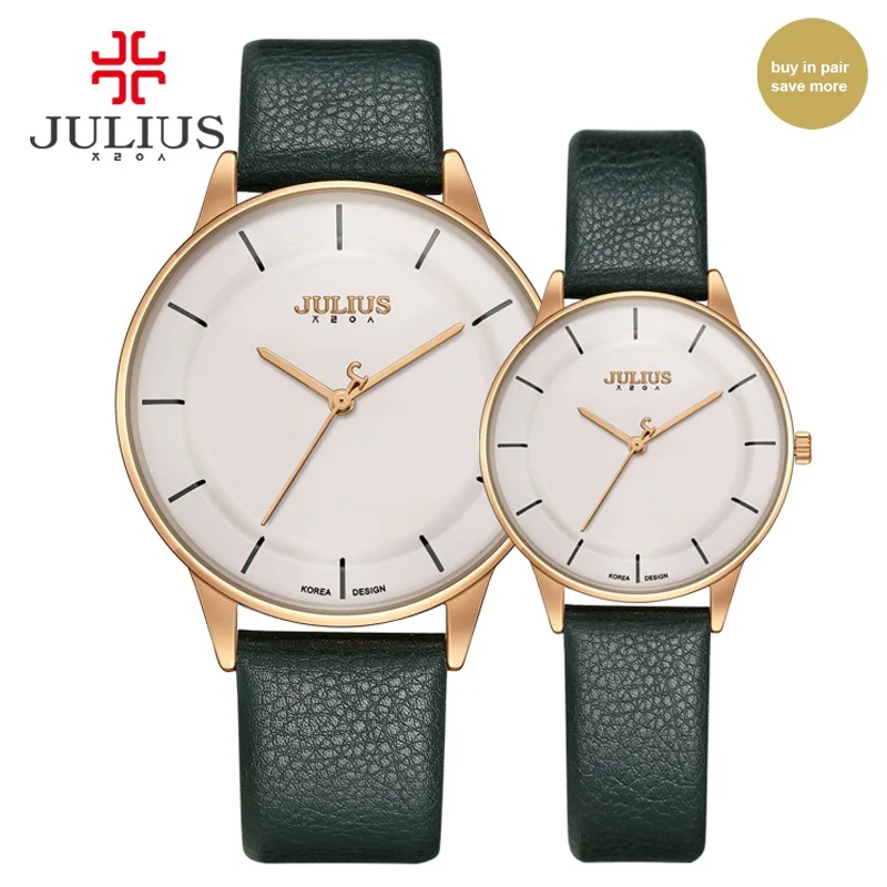 JULIUS Watches Men Simple Leather Watch Stylish Thin Wrist Watch Brand Luxury Designer 2017 New Business Quartz Clock UHR JA-957