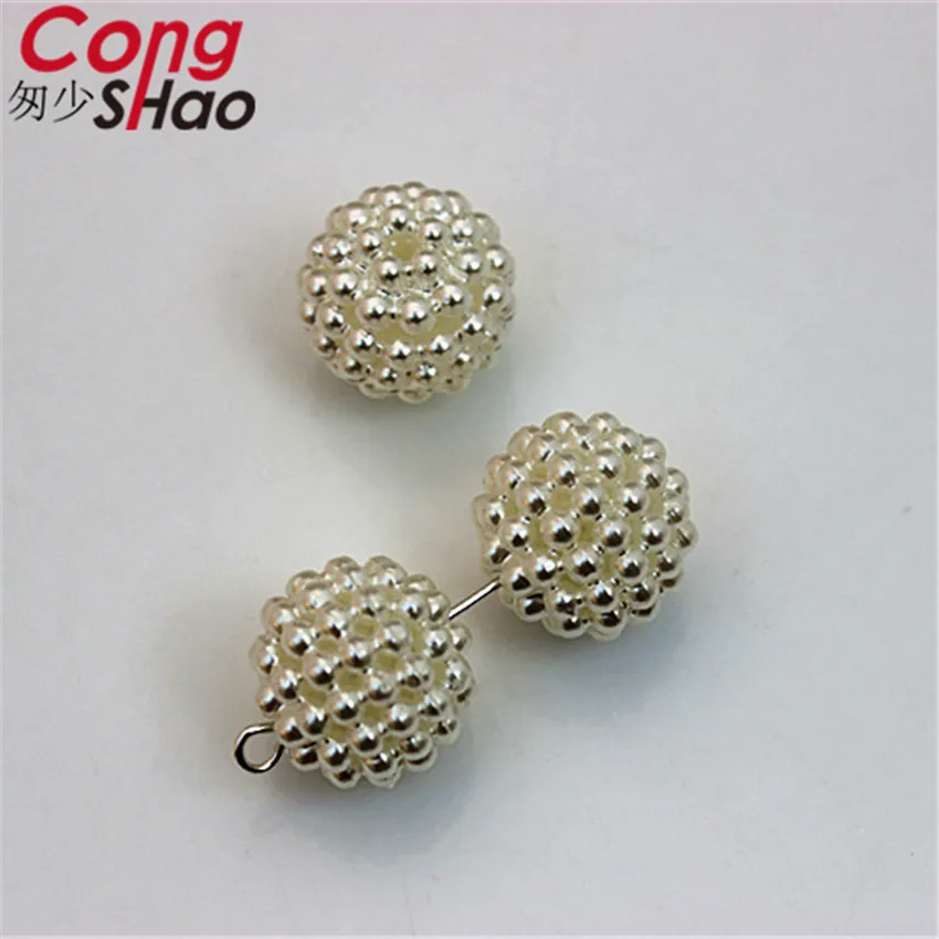 Cong Shao 200PCS 10mm Bayberry Ball Hole Beads ABS Shamballa Charm Beads For DIY Bracelet Beads For Costume Button YB404