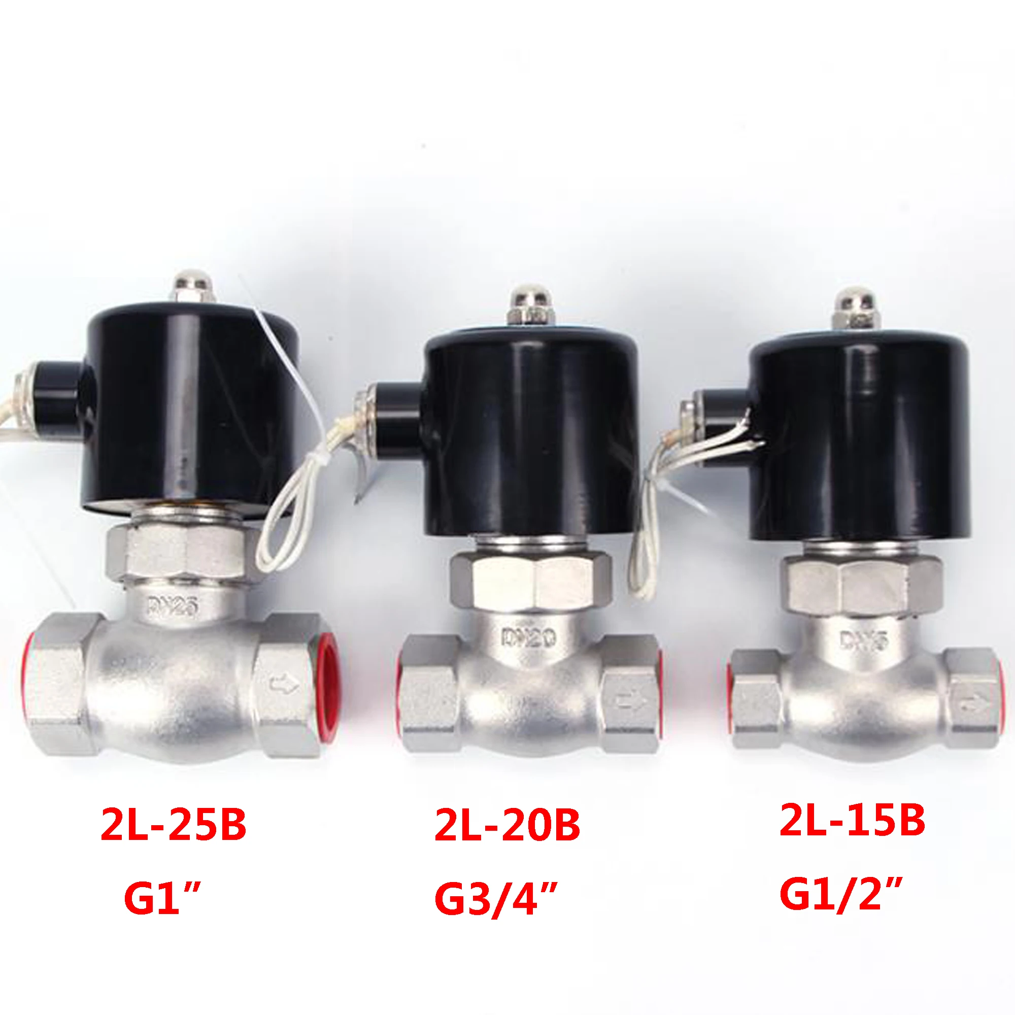 Stainless steel pilot piston steam solenoid valve, AC 220V DC 24V high temperature and high pressure, DN15 DN20 DN25