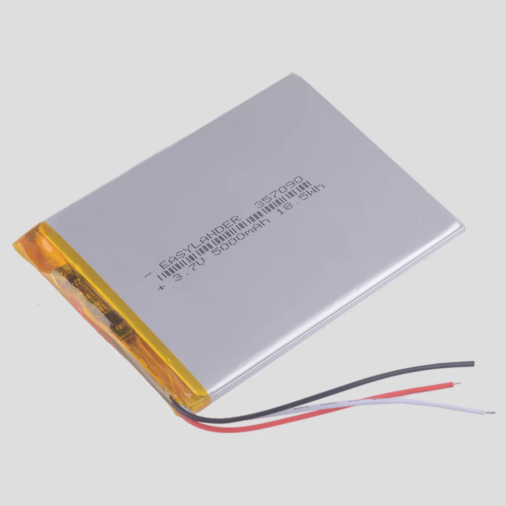 بطاريات ليثيوم بوليمر ليثيوم بو ليثيوم أيون قابلة للشحن خلية ، 7 "8" 9 "، 3 أسلاك لكوب U25GT ، 5000mAh ، 7" ، 8 "، 9" ، 357090