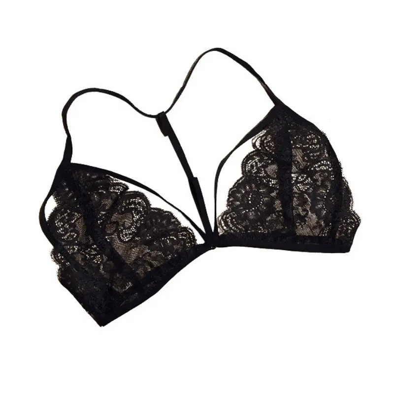 Sexy Women Floral Lace Bra Black Lingerie Bustier Sheer Bralette Unpadded Brassiere For Female S-XL