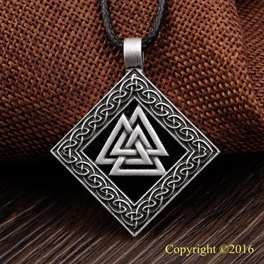 LANGHONG 10pcs Elder Futhark Rune Necklace INGWAZ Rune Yggdrasil Viking Amulet Necklace Runic Nordic Talisman Jewelry