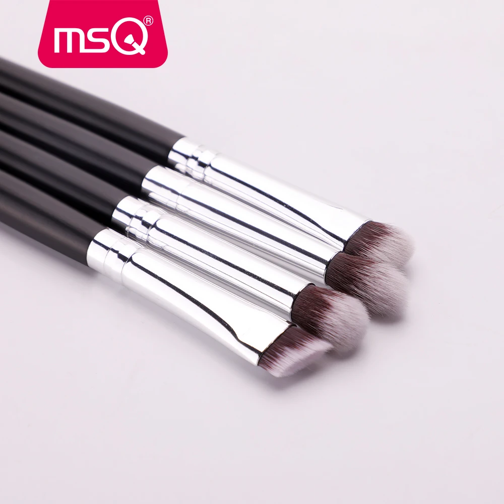 MSQ 4pcs Eyes Makeup Brushes Set Highlighter Blending Eyeshadow Eyebrow Cosmetic Tool Make Up Brush Eye Shader Synthetic Hair