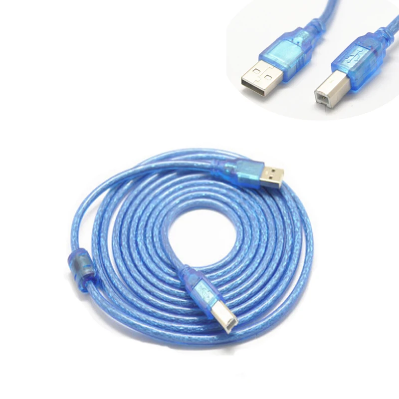 1.5m Transparent blue USB extension line A male to B public switched line with shielded ring printer interface to USB data cable