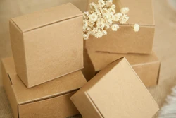 100pcs 4*4*2cm Aircraft Brown Gift Packaging Kraft Paper Box For Jewelry\Wedding\Candy\Crafts\Cake\Handmade Soap Packing boxes