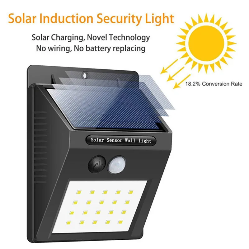 

20/40LEDs Solar Light PIR Motion Sensor Solar Garden Light Waterproof Outdoor Energy Saving Street Yard Path Home Lamp