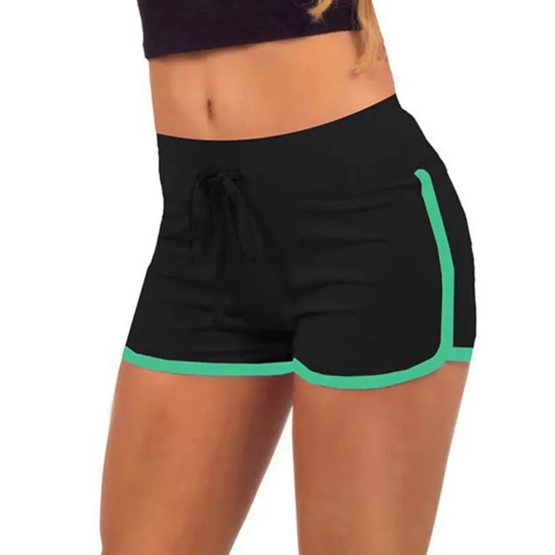 Sneldrogende Trekkoord Vrouwen Shorts Casual Anti Geleegd Katoen Contrast Elastische Taille Correndo Korte Broek