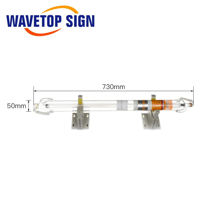 CO2 Tubo Do Laser de Qualidade Hight 730mm 40 w Dia.50mm CO2 40 w para CO2 Laser Do Laser Tubo Do Laser de Vidro máquina de Corte Da gravura