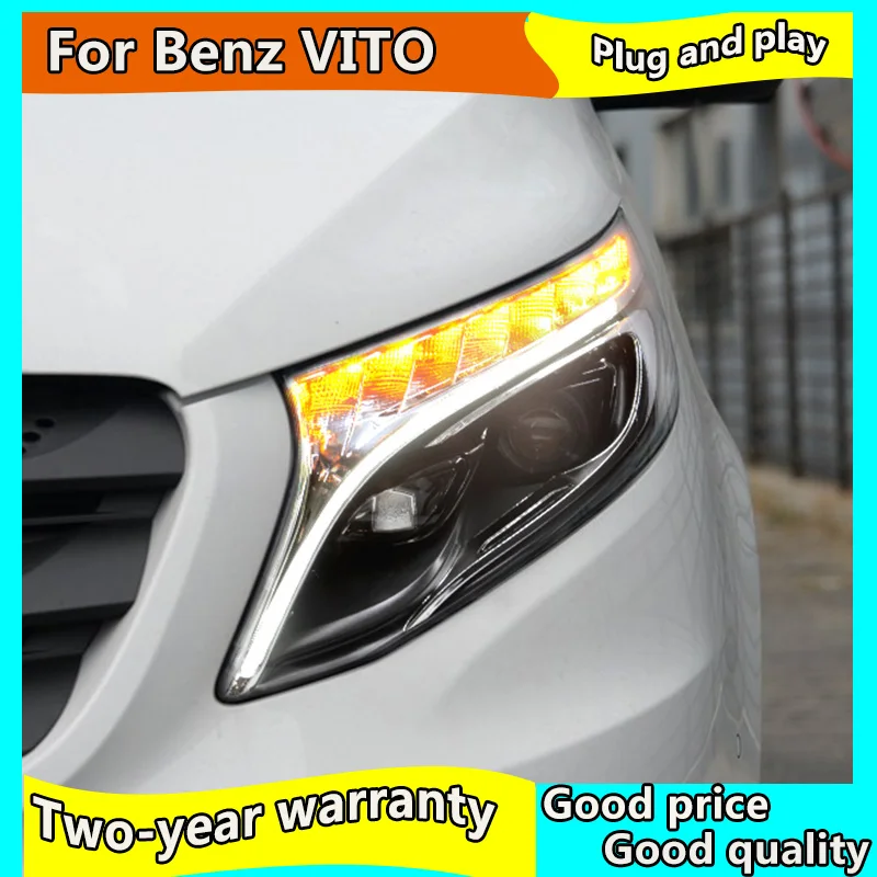 

Car Styling for Benz vito headlights 2013-2020 For vito V250 V260 head lamp led DRL Bi-LED Lens Double Beam high low beam LED