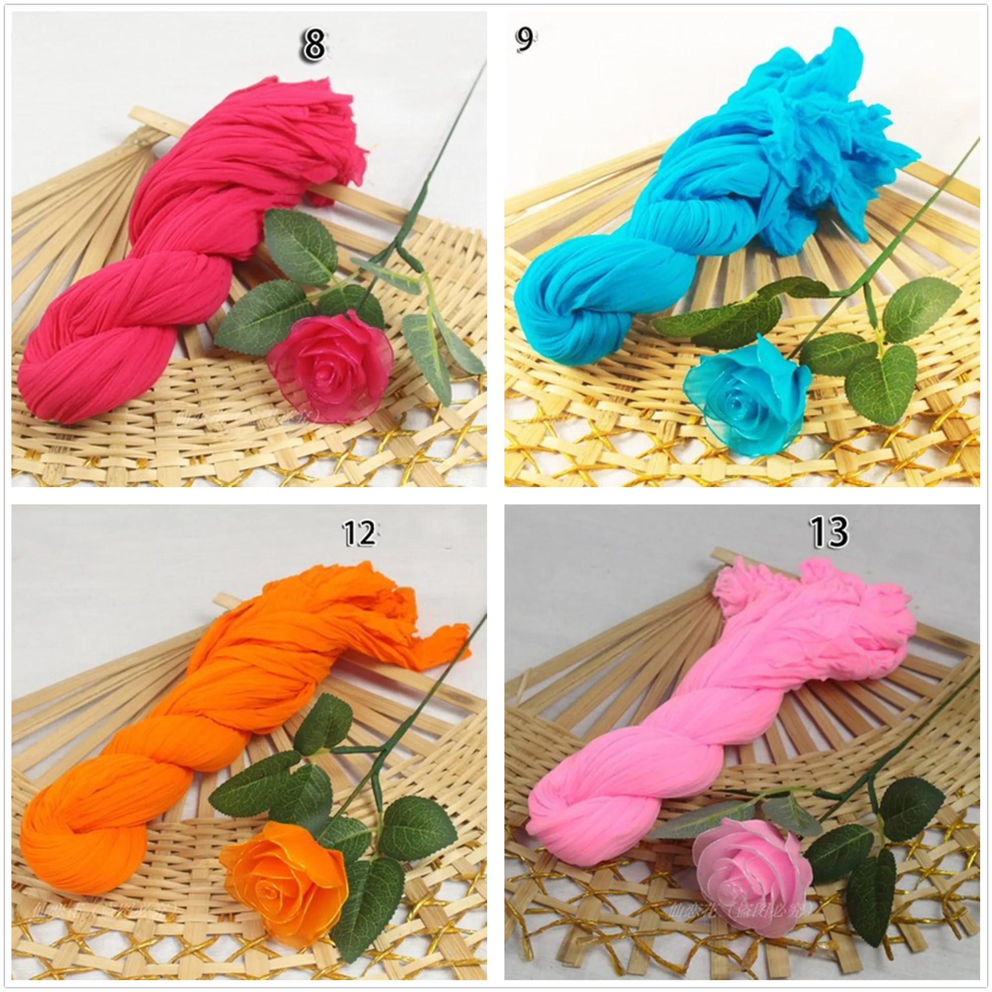 5pcs Stocking Flower Materials Monochrome Screen Nylon Flower Material Stocking Making Wedding Decoration