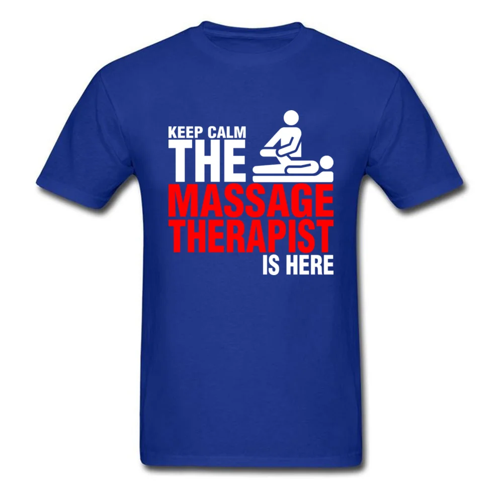 Funny Keep Calm Massage Therapist T Shirt Men Black Tops Tees Letter Clothing Formal Occupation T-shirt Slim Fit Summer