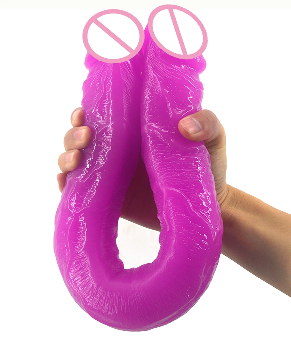 FAAK 18.1 inch long dildo double glans penis realistic dick sex toys for women lesbian Vagina & Anal Double Stimulation sex shop