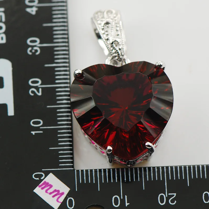 Huge Concave Cut Garnet 925 Sterling Silver Pendant TE572