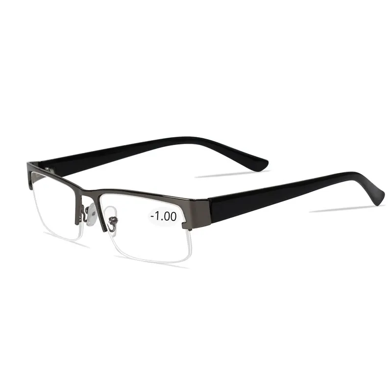 Roestvrij Bijziendheid Bril Voor De Computer Mannen Brillen Clear Lens Bril Anti Blue Ray Lenzenvloeistof Frame -4.5 -5.0 -5.5 -6.0