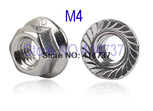 

1000pcs/lot High Quality Factory Direct Sale DIN6923 Stainless Steel 304 M4 hex flange nut