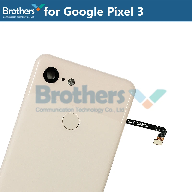 Battery Housing for Google Pixel 3 Back Cover with Camera Lens Glass Fingerprint Flex Cable Back Door Rear Housing Replacement