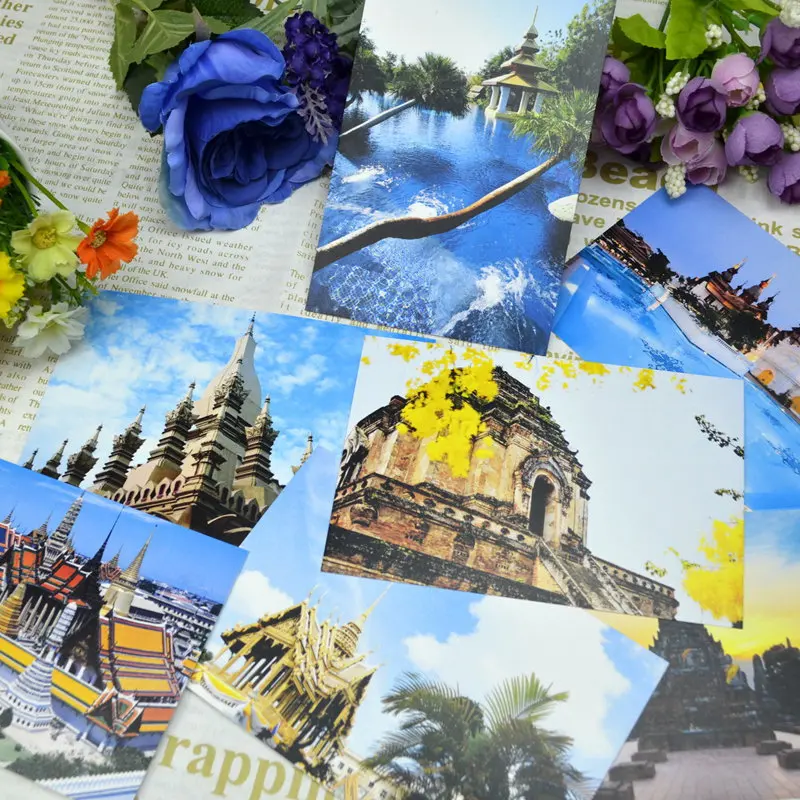 8 Sheets Thailand Landscape Postcard Book Set / Greeting Card Assorted / Birthday Cards Lot 15*10cm