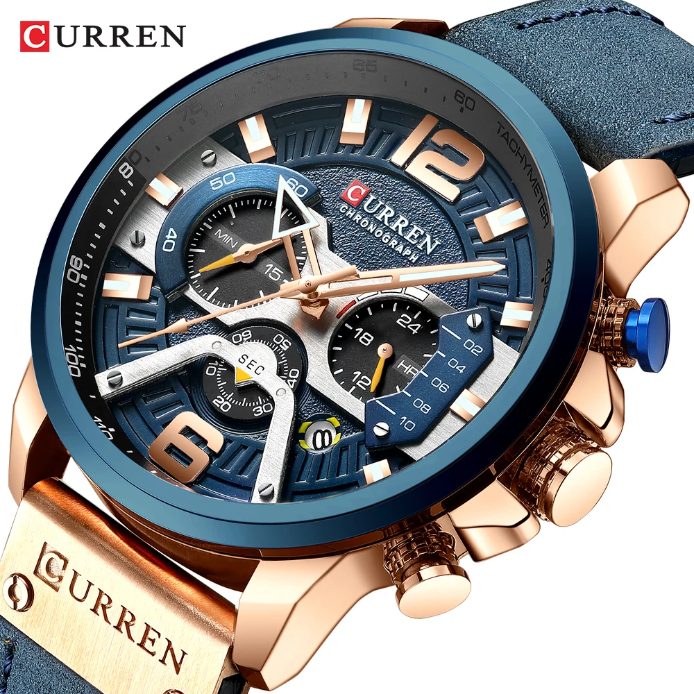 2020 Top Brand CURREN Luxury New Fashion Mens Watches with Stainless Steel Sports Chronograph Quartz Watch Men Relogio Masculino