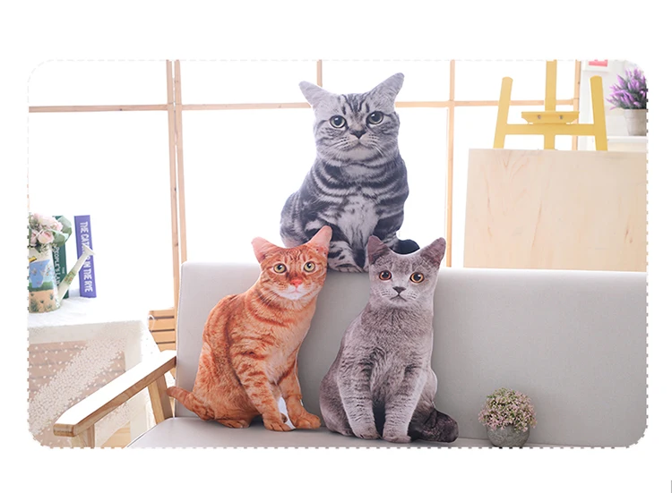 1pc 40cm Simulation Plüsch Katze Kissen Weiche Kuscheltiere Kissen Sofa Decor Cartoon Plüsch Spielzeug für Kinder kinder Geschenk – Detail 2