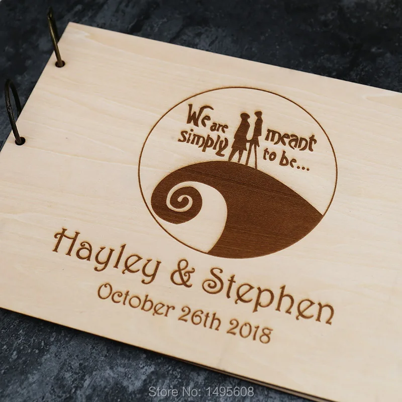 Wedding Guest Book, Guest Book Personalized, Customized, Tim Burton, The Nightmare Before Christmas