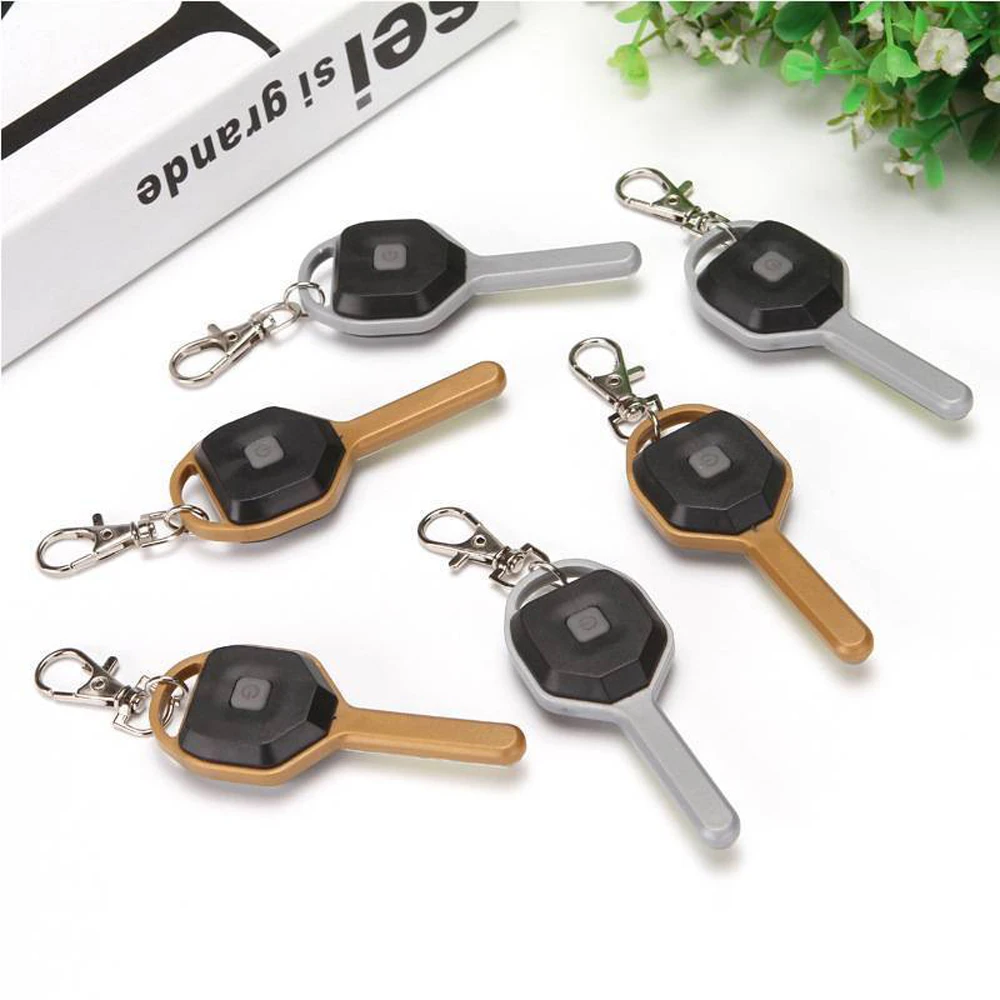 Mini LED Flashlight Light Mini Key Shape Keychain Lamp Torch Emergency Camping Light