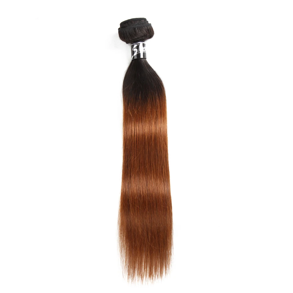 Sleek Ombre-extensiones de cabello humano brasileño liso, mechones de tejido, dos tonos Remy, 1B/30, 1B/27, 1B/99J, 1 pieza