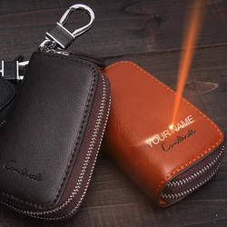 Genuine Leather Car Key Holder For Men Business Key Wallet Housekeeper Keys key bag Key box Keychain Organzier Key Pouch Case
