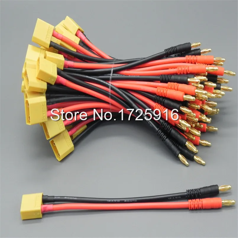 

50 pieces XT90 with 4.0mm Banana Connector 14AWG 150MM Charger Cable DZ0108