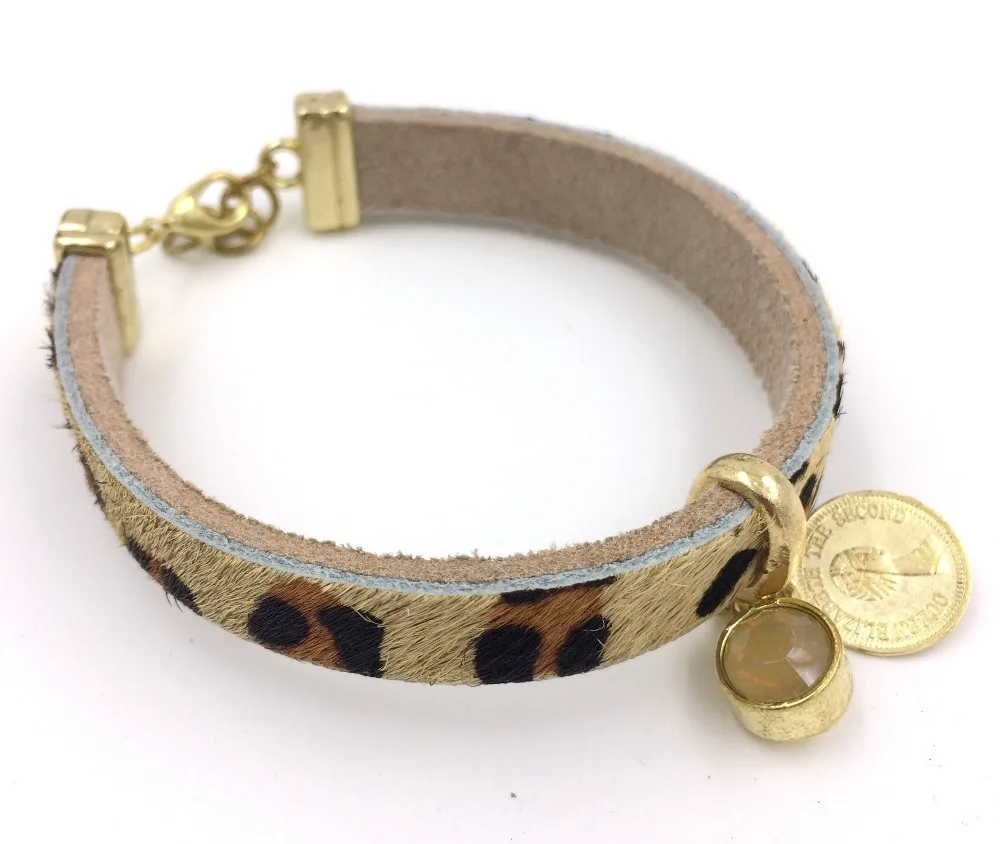 2015 New Leopard European Jewelry Suppliers leather Bangle charm bracelet  for women