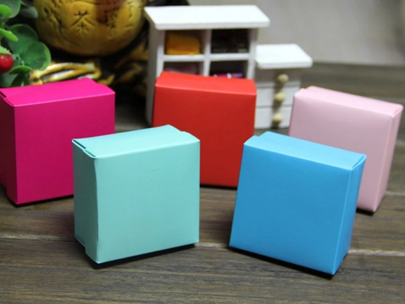 

500pcs 6.5X6.5X3.8cm new product colorful paper cardboard jewelry gift box wedding candy chocolate party packaging box