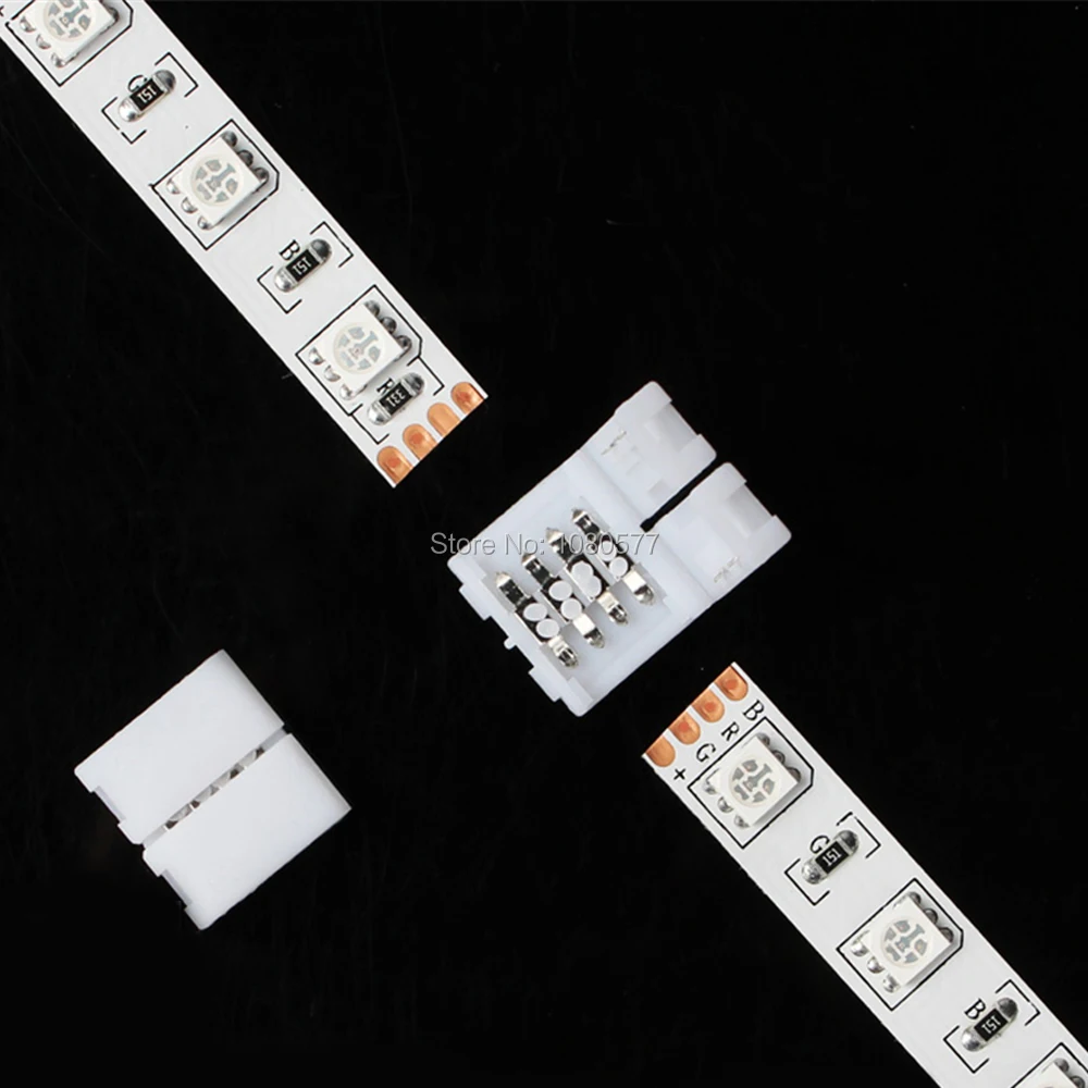 10PCS 10mm 4 pin Quick LED Strip Connectors for 5050 RGB Color LED Strip Light ,Free solder