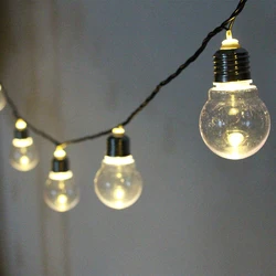 20/38 Led Bulb Globe Fairy String Lights For Christmas Garland Street Wedding Outdoor Holiday Lamp Garden Patio Decoration